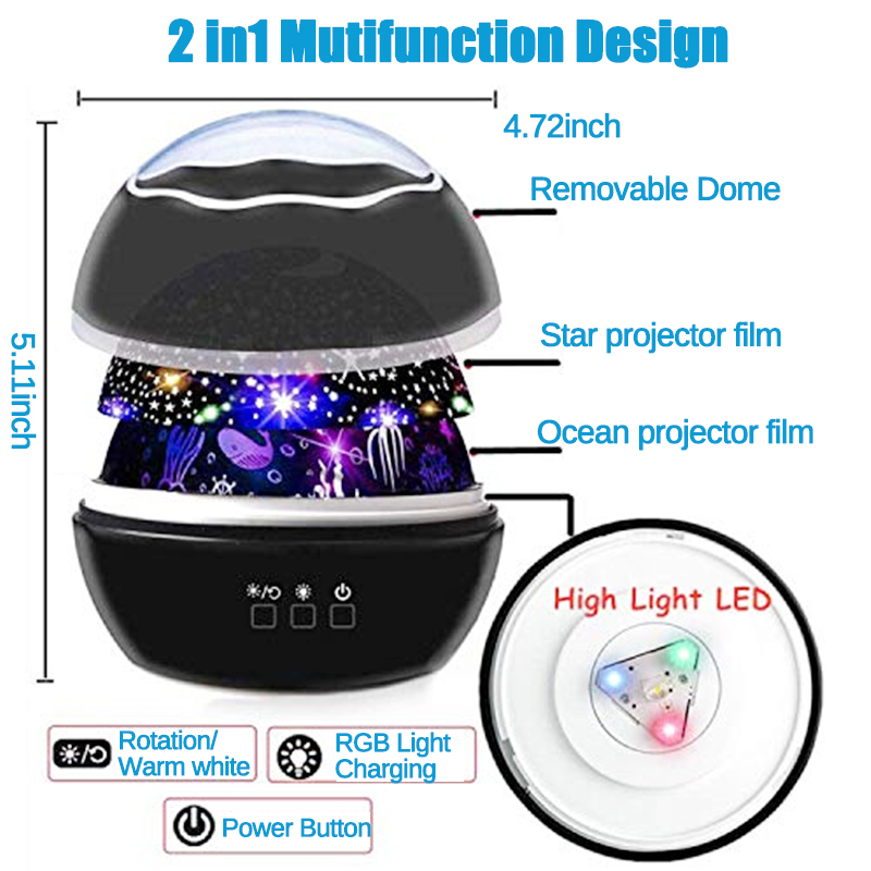 8-Mode LED Night Light Star Sky Projection Lamp TOYS FOR BOYS GIRLS Gift for Kid