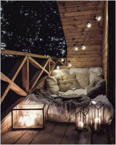 Bedroom with Fairy Lights 