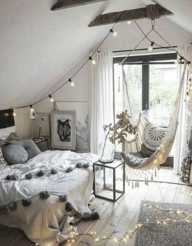 Bedroom with Fairy Lights 