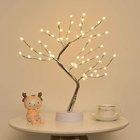 Fairy Lights Silver Stars Tree