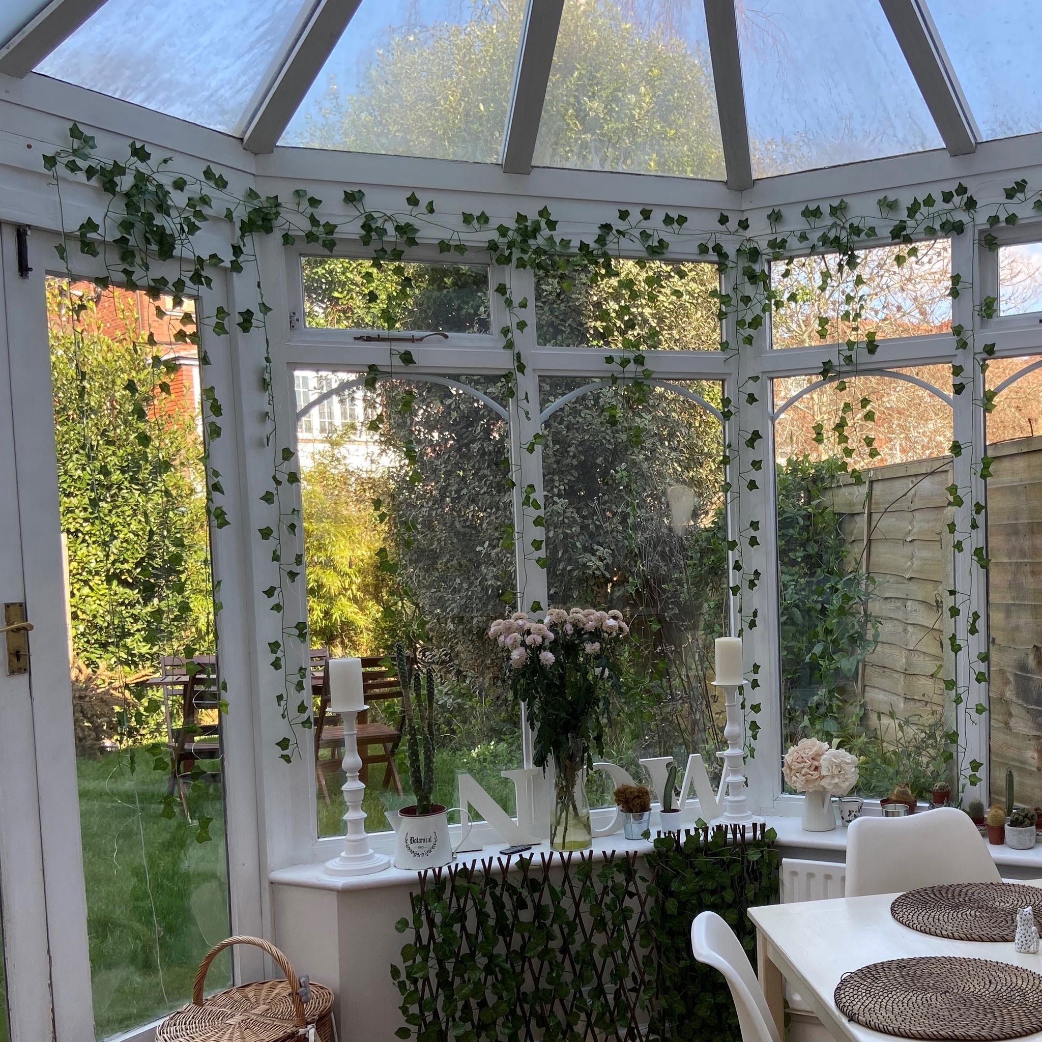 The Original Ivy Leaf Fairy Lights Curtain 12 pieces