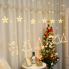 Load image into Gallery viewer, Fairy Lights Curtain string of Xmas Tree Bells Star and Deer

