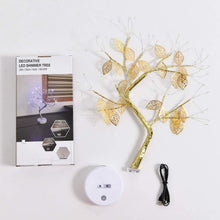 Load image into Gallery viewer, Golden Fairy Lights Tree with Leaves
