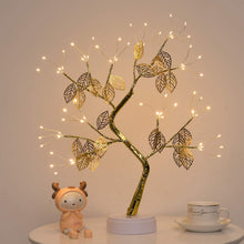 Load image into Gallery viewer, Golden Fairy Lights Tree with Leaves

