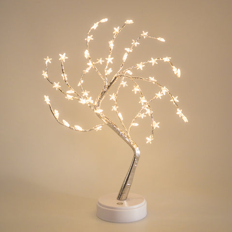 Fairy Lights Silver Stars Tree