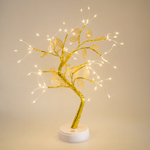 Load image into Gallery viewer, Golden Fairy Lights Tree with Leaves
