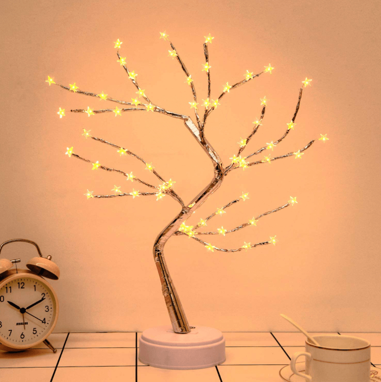 Fairy Lights Silver Stars Tree