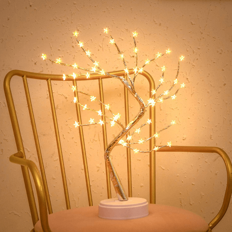 Fairy Lights Silver Stars Tree